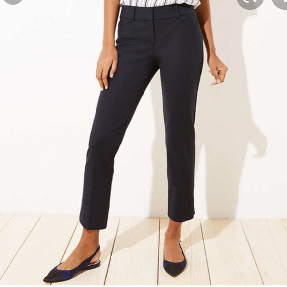 LOFT Pants - Ann Taylor Loft gray cropped dress pants 2